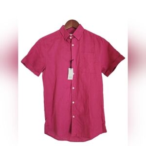XXS Linen Cotton Slim -Fit Short Sleeve Shirt